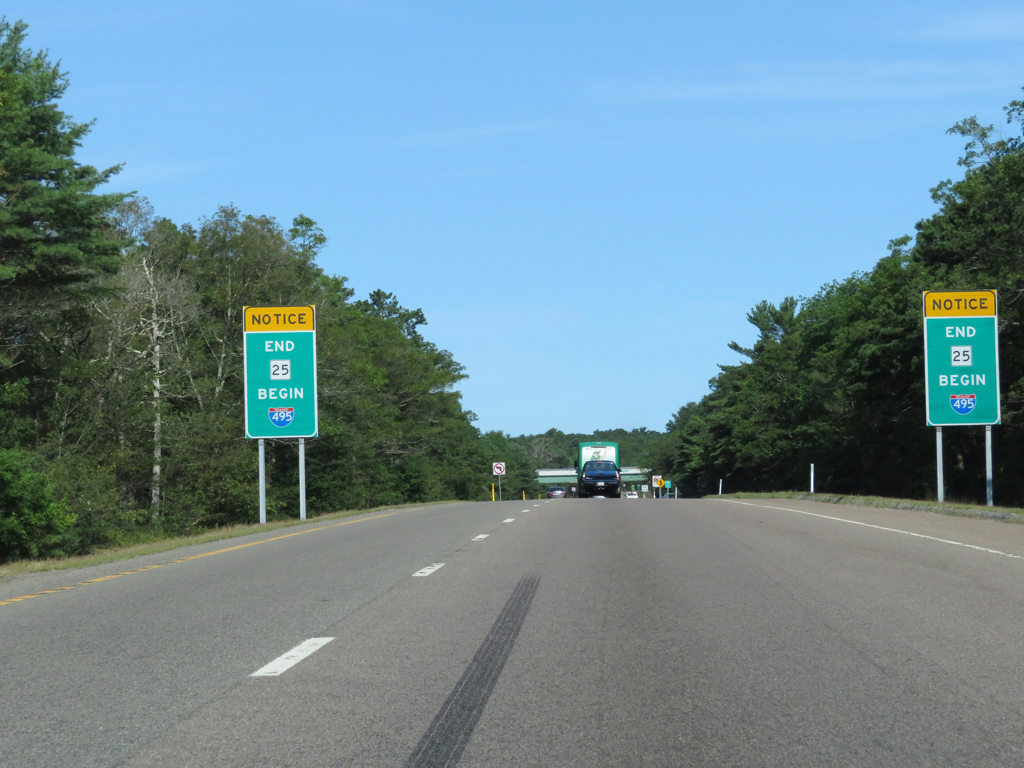 Massachusetts Interstate Northbound Cross Country Roads